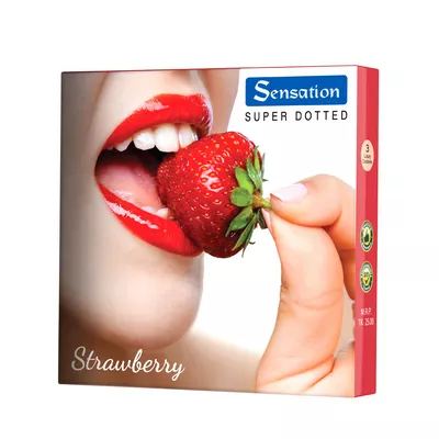 M2 Sensation Strawberry Dotted Condoms 3 pcs