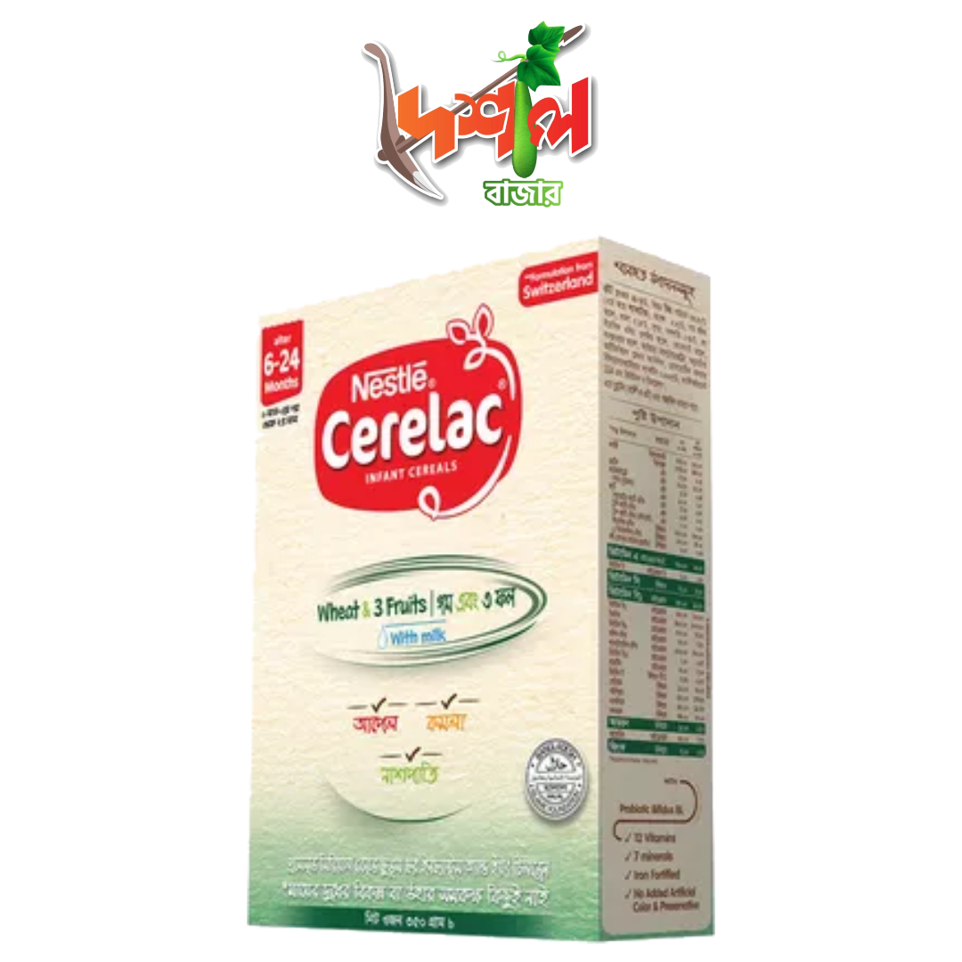 Nestle Cerelac 1 Wheat & Three Fruits (নেসলে সেরেলাক ৩ ফল)(6 M+) 350 gm