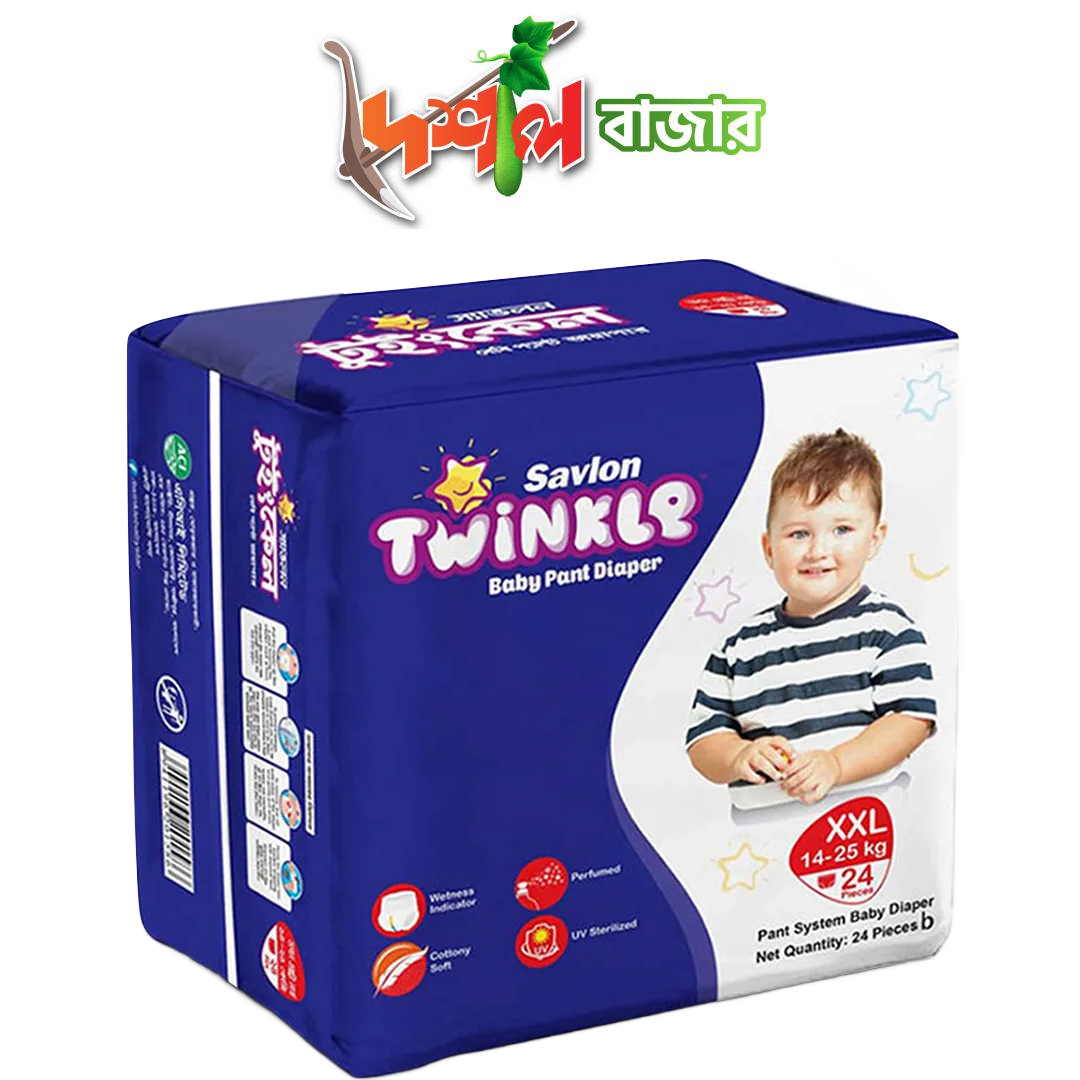 Buy Savlon Twinkle Baby Pant Diapers XXL - 34 Pieces | Comfortable Baby XXL Size Diapers Online